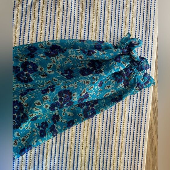 Veronica Beard Becky Floral-Print Silk Blue Shirtdress Dress Size 10 NEW - Picture 10 of 13